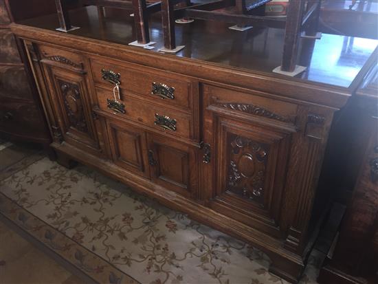 Victorian carved oak sideboard